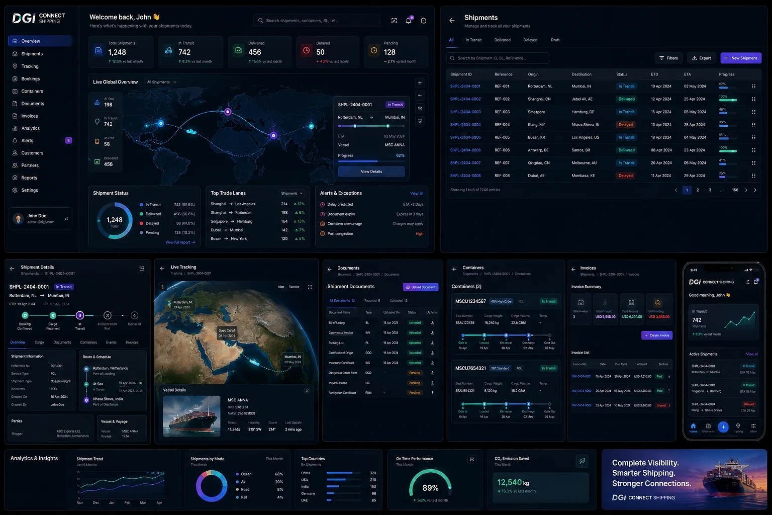 DGi Connect Shipping interface preview